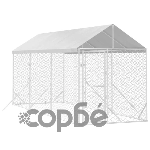 Външна клетка за куче с покрив сребриста 2x6x2,5 м стомана ➤ топ цена ➤ sorbe.bg