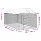 Външна клетка за куче с покрив сребриста 3x6x2,5 м стомана