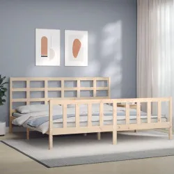 Рамка за легло с табла, 180x200 см, масивно дърво