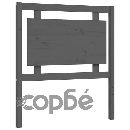 Рамка за легло с табла, сива, 90x200 см, масивно дърво ➤ топ цена ➤ sorbe.bg