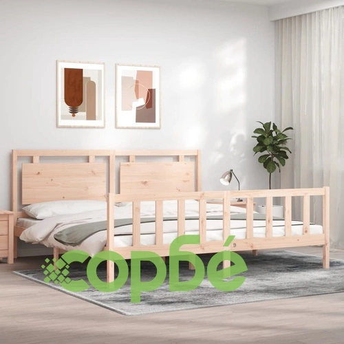 Рамка за легло без матрак 200x200 см масивна чамова дървесина ➤ топ цена ➤ sorbe.bg