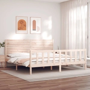 Рамка за легло с табла Super King Size дърво масив