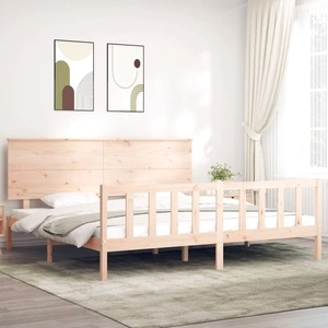 Рамка за легло с табла Super King Size дърво масив