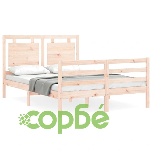 Рамка за легло с табла, 140x190 см, масивно дърво ➤ топ цена ➤ sorbe.bg