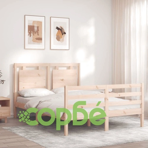 Рамка за легло с табла, 140x190 см, масивно дърво ➤ топ цена ➤ sorbe.bg