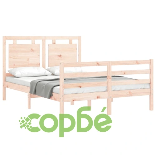 Рамка за легло с табла, 140x190 см, масивно дърво ➤ топ цена ➤ sorbe.bg