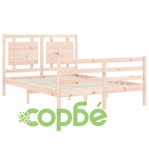 Рамка за легло с табла, 140x190 см, масивно дърво ➤ топ цена ➤ sorbe.bg