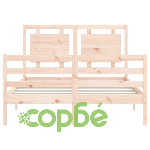 Рамка за легло с табла, 140x190 см, масивно дърво ➤ топ цена ➤ sorbe.bg
