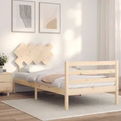 Рамка за легло с табла, 90x200 см, масивно дърво