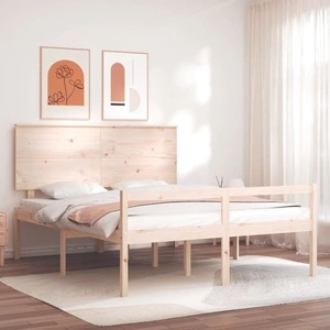 Легло за възрастни с табла, King Size, масивно дърво