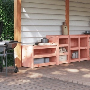 Кухненски шкафове за открито, 2 бр, дугласко дърво масив