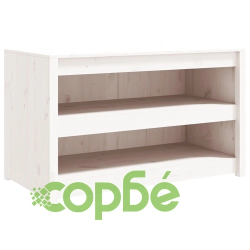 Кухненски шкафове за открито, 3 бр, бели, бор масив ➤ топ цена ➤ sorbe.bg