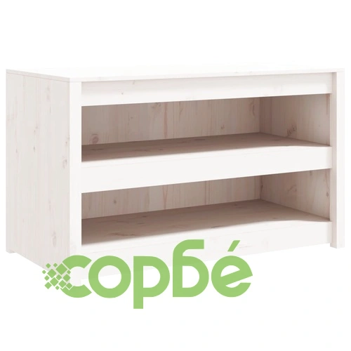 Кухненски шкафове за открито, 4 бр, бели, бор масив ➤ топ цена ➤ sorbe.bg