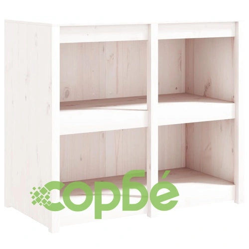 Кухненски шкафове за открито, 4 бр, бели, бор масив ➤ топ цена ➤ sorbe.bg