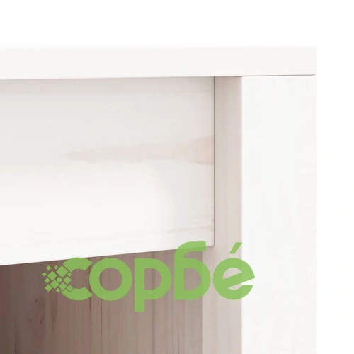 Кухненски шкафове за открито, 4 бр, бели, бор масив ➤ топ цена ➤ sorbe.bg