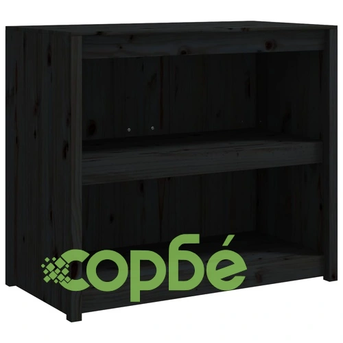 Кухненски шкафове за открито, 4 бр, черни, бор масив ➤ топ цена ➤ sorbe.bg