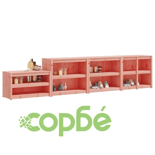 Кухненски шкафове за открито, 4 бр, дугласко дърво масив ➤ топ цена ➤ sorbe.bg