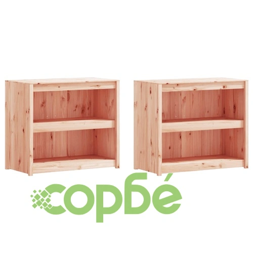 Кухненски шкафове за открито, 2 бр, бор масив ➤ топ цена ➤ sorbe.bg