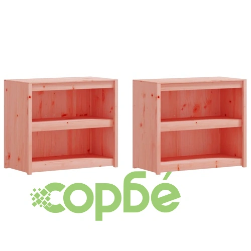 Кухненски шкафове за открито, 2 бр, дугласко дърво масив ➤ топ цена ➤ sorbe.bg