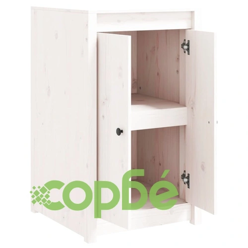 Кухненски шкаф за открито, бял, бор масив ➤ топ цена ➤ sorbe.bg