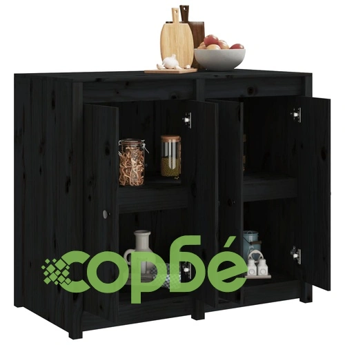 Кухненски шкаф за открито, черни, бор масив ➤ топ цена ➤ sorbe.bg