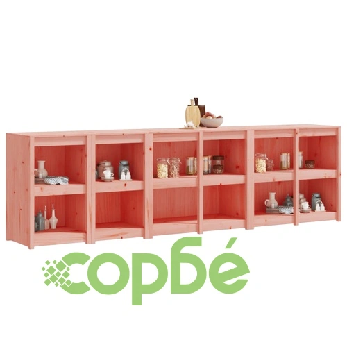 Кухненски шкафове за открито, 4 бр, дугласко дърво масив ➤ топ цена ➤ sorbe.bg