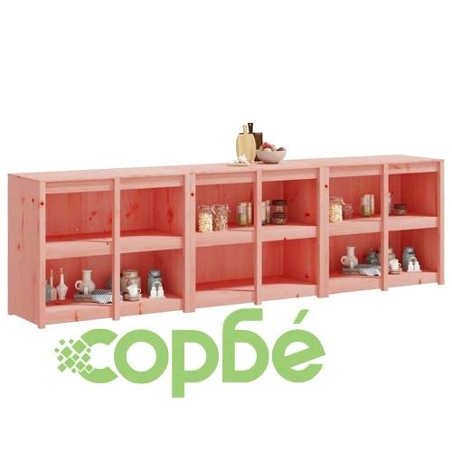 Кухненски шкафове за открито, 3 бр, дугласко дърво масив ➤ топ цена ➤ sorbe.bg