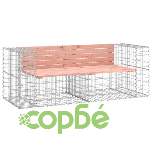 Градинска пейка габион 184x71x65,5 см дугласко дърво масив ➤ топ цена ➤ sorbe.bg