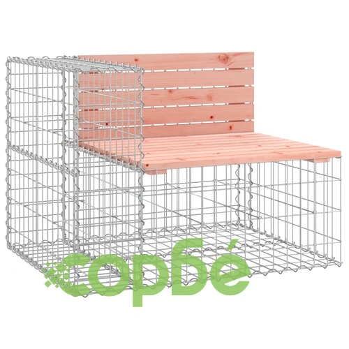 Градинска пейка габион 184x71x65,5 см дугласко дърво масив ➤ топ цена ➤ sorbe.bg