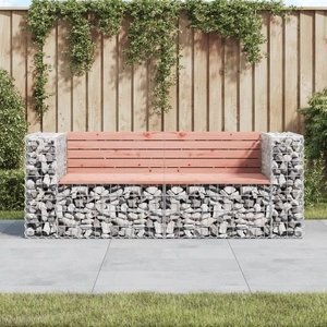 Градинска пейка габион 184x71x65,5 см дугласко дърво масив