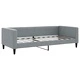 Канапе с изтеглящо легло и чекмеджета светлосиво 90x190 см плат