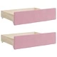 Канапе с изтеглящо легло и чекмеджета розово 100x200 см кадифе