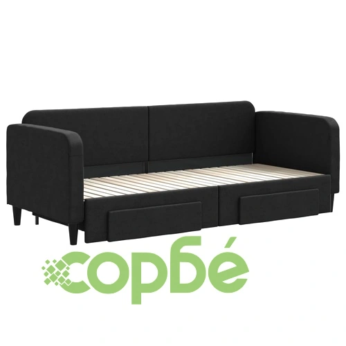 Канапе с походно легло и матрак черно 80x200 см плат ➤ топ цена ➤ sorbe.bg