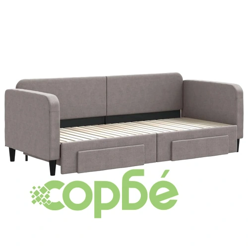 Канапе с походно легло и матрак таупе 80x200 см плат ➤ топ цена ➤ sorbe.bg