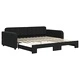 Канапе с изтеглящо разтегателно легло черно 100x200 см кадифе