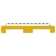 Канапе с изтеглящо разтегателно легло жълто 80x200 см кадифе