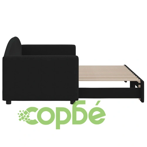 Канапе с изтеглящо разтегателно легло черно 80x200 см плат ➤ топ цена ➤ sorbe.bg