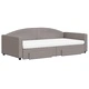 Канапе с изтеглящо легло и чекмеджета таупе 100x200 см плат
