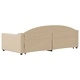 Канапе с изтеглящо разтегателно легло кремаво 90x200 см плат