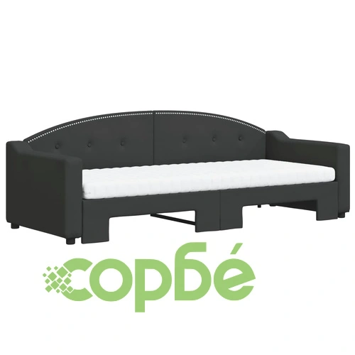 Канапе с изтеглящо легло и матрак черно 80x200 см плат ➤ топ цена ➤ sorbe.bg