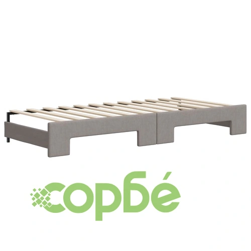Канапе с изтеглящо легло и чекмеджета таупе 100x200 см плат ➤ топ цена ➤ sorbe.bg