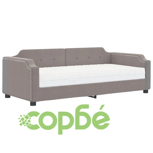 Канапе с матрак, таупе, 100x200 см, плат ➤ топ цена ➤ sorbe.bg