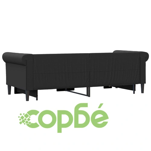 Канапе с походно легло, черно, 90x200 см изкуствена кожа ➤ топ цена ➤ sorbe.bg