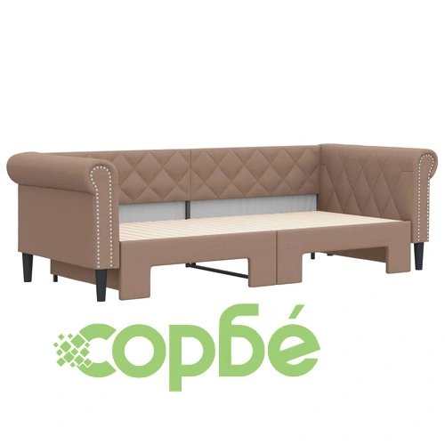Канапе с походно легло, капучино, 90x200 см изкуствена кожа ➤ топ цена ➤ sorbe.bg