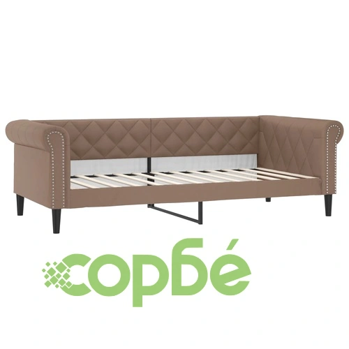 Канапе с походно легло, капучино, 90x200 см изкуствена кожа ➤ топ цена ➤ sorbe.bg