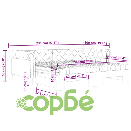 Канапе с походно легло и матрак черно 90x200 см изкуствена кожа ➤ топ цена ➤ sorbe.bg