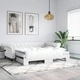 Канапе с походно легло и матрак бяло 90x200 см изкуствена кожа