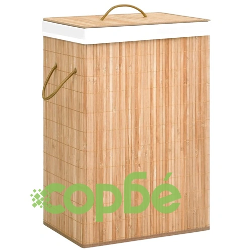 Бамбуков кош за пране с 2 секции 72 л ➤ топ цена ➤ sorbe.bg