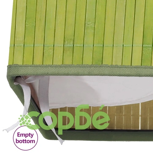 Бамбуков кош за пране с една секция, зелен ➤ топ цена ➤ sorbe.bg