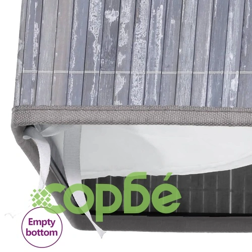 Бамбуков кош за пране с една секция, сив, 83 л ➤ топ цена ➤ sorbe.bg